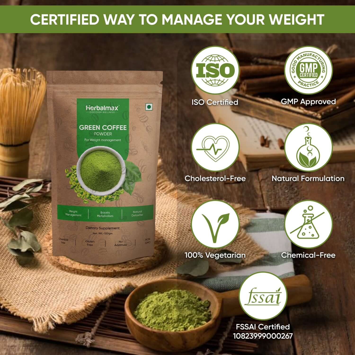 Certifications of Green Coffee Beans Powder