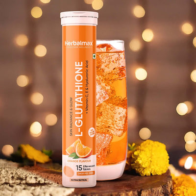 Herbalmax L-Glutathione Effervescent Tablets Orange Flavour (600mg)