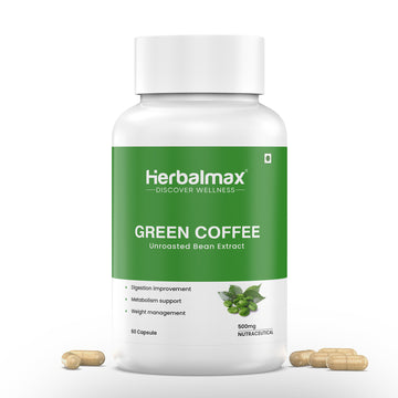 Herbalmax Green - Coffee Beans Extract - Plant-Based - for managing weight (60 cap)