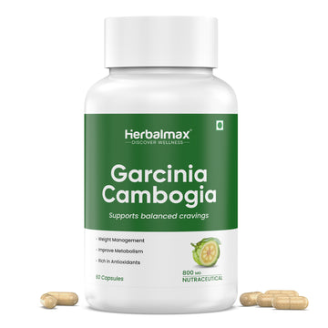 Herbalmax Garcinia- Cambogia Capsule - with 60% HCA & Guggul Extract - Helps Improves Digestion and metabolism (60 cap)