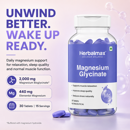 Magnesium Glycinate for Relaxation, Sleep Quality and Muscle Support