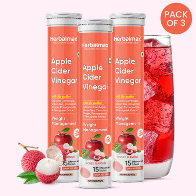 Apple Cider Vinegar Tablets – Lychee Flavour Pack of 3