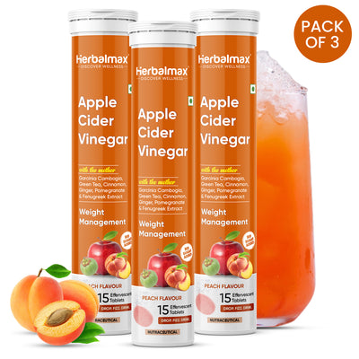 Apple Cider Vinegar Peach Flavour (Pack of 3) Tablets