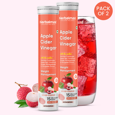 Apple Cider Vinegar Tablets – Lychee Flavour Pack of 2