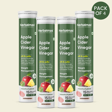 Apple Cider Vinegar Tablets Pack of 4 – Pineapple Flavour for Weight Control
