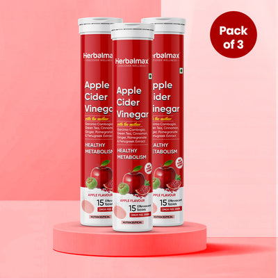 Apple Cider Vinegar Effervescent (Pack of 3) Tablets