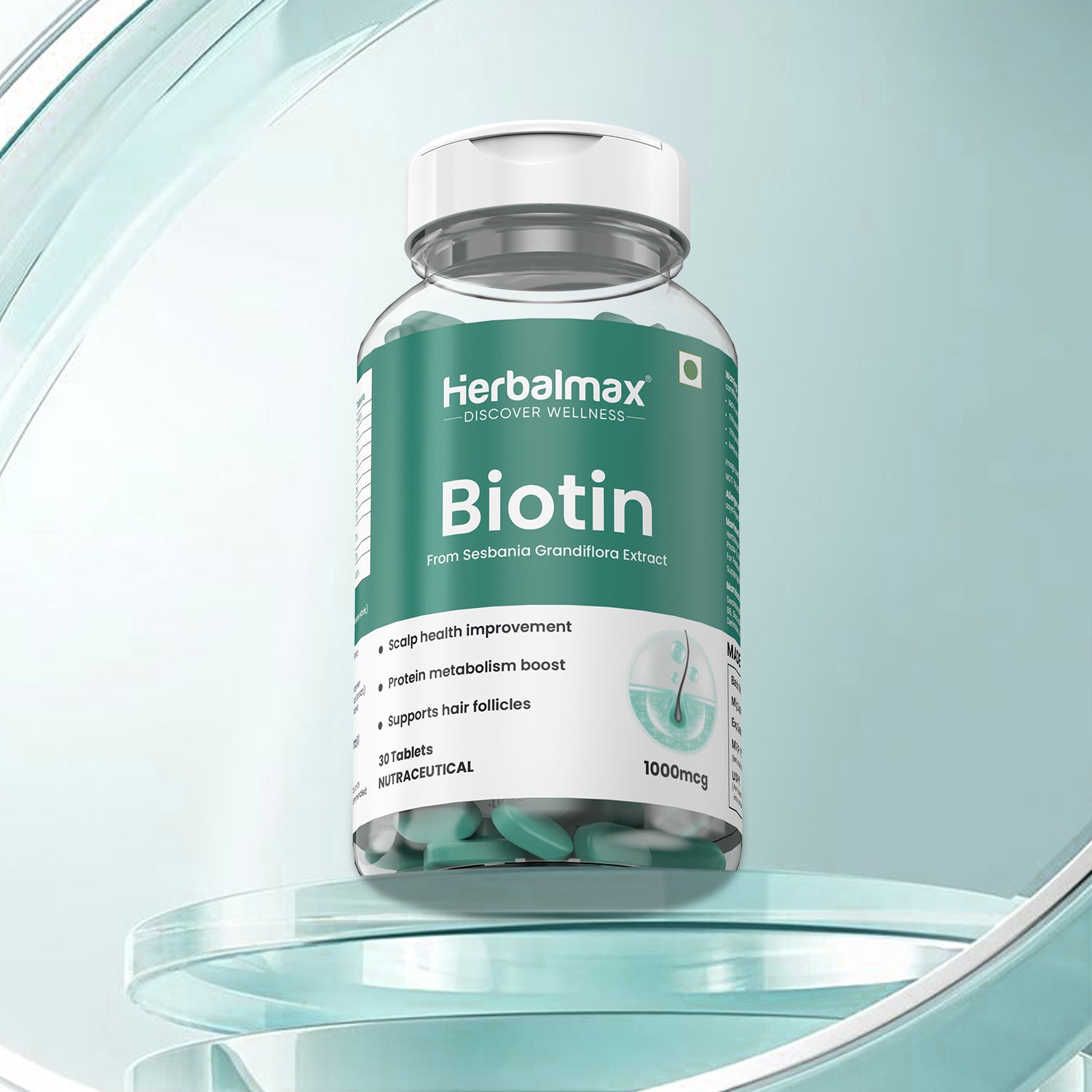 Biotin Tablets 10000 mcg – For Hair Growth, Strong Nails & Healthy Skin (30 Tablets)
