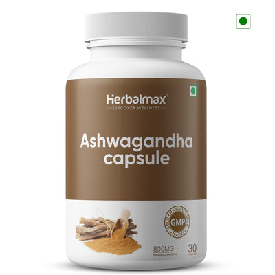 Herbalmax Ashwagandha Capsules- 800mg (30 Veg Cap)