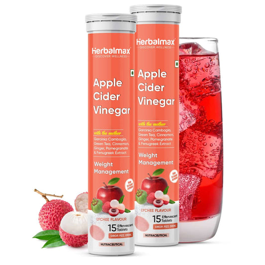 Apple Cider Vinegar Tablets Pack of 4 – Lychee Flavour for Weight Management