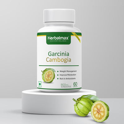 Herbalmax Garcinia- Cambogia Capsule - with 60% HCA & Green Tea Extract - Helps Improves Digestion and metabolism (60 cap)