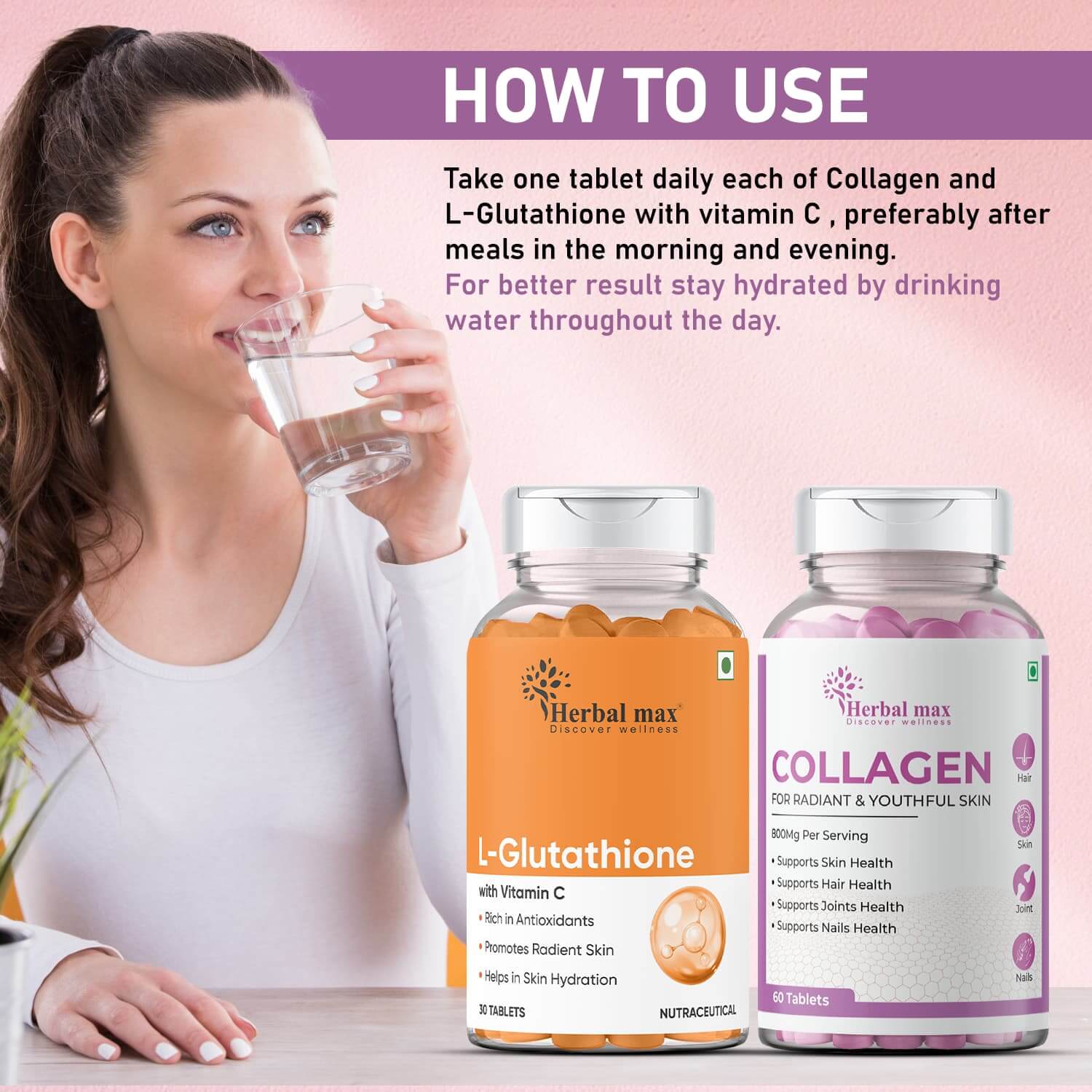 L-glutathione with vitamin C and Collagen