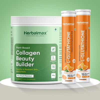 L-Glutathione Effervescent Oragne Flavour + Plant Based Collagen Beauty Builder