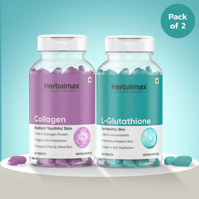 Herbalmax L-Glutathione and Collagen Supplement Pack of 2