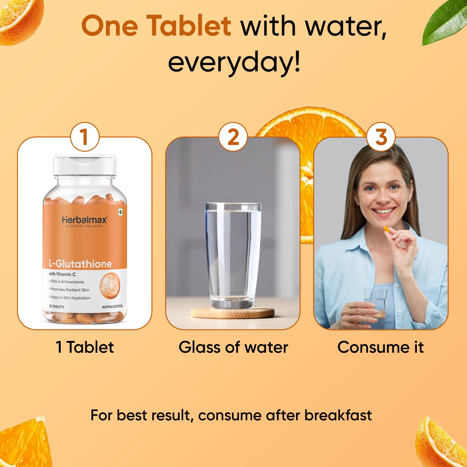 How to use L-Glutathione with Vitamin C, E, Biotin and Grape Seed Extract, For Skin Brightening & Even Skin Tone