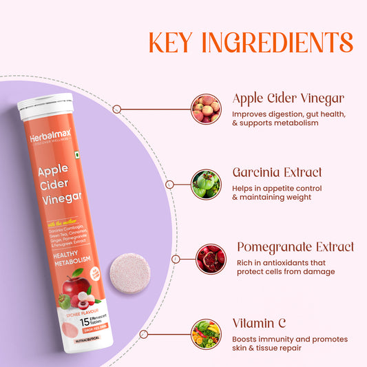Apple Cider Vinegar Tablets with Lychee Flavored for Weight Management
