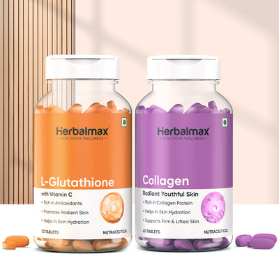 L-Glutathione with Vitamin C and Collagen Supplement For Skin Glow
