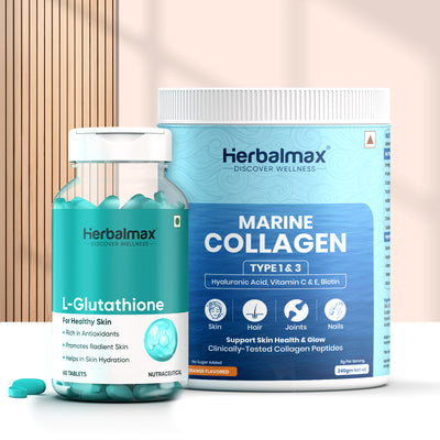 Marine Collagen & L-Glutathione Supplement - Radiant skin for Men & Women