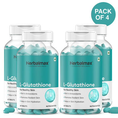 L-Glutathione Tablets for Glowing Skin (Pack of 4) | Herbalmax