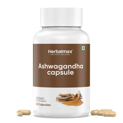 Herbalmax Ashwagandha Capsules- 800mg (30 Veg Cap)
