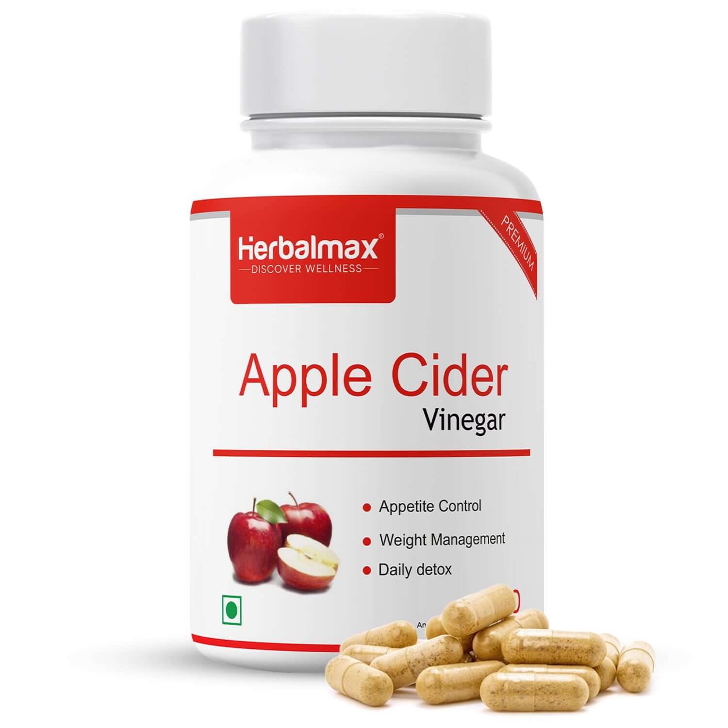Herbalmax Organics Apple Cider Vinegar, 30 Veg Capsules (800mg)