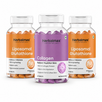 Liposomal Glutathione and Collagen combo for Skin Glow - 2 Month Pack