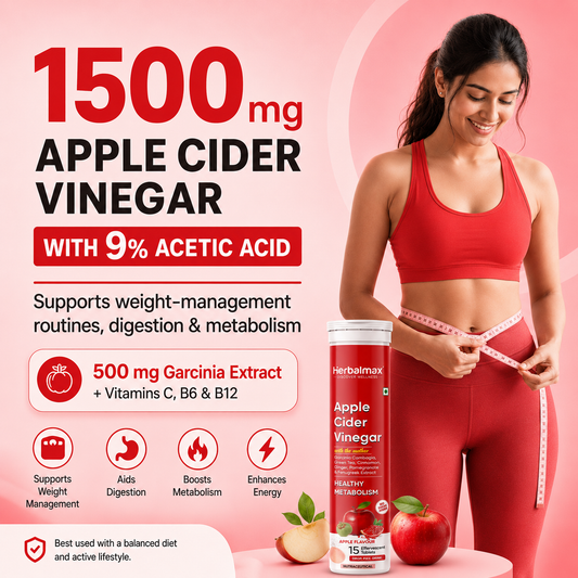 Apple Cider Vinegar Effervescent tablets, apple flavour (Pack of 4)