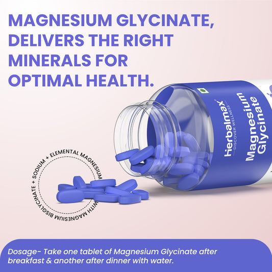 Magnesium Glycinate Tablets – Support Sleep, Calm & Muscle Relaxation (30 Tablets)