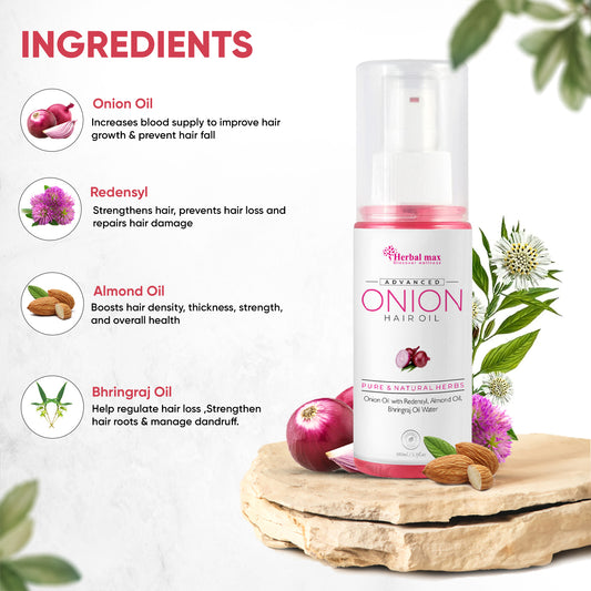 Natural Infusions Advance Onion Hair Oil For Hair Health & Deep Nourishment – 100ml