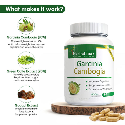 Garcinia Cambogia Capsule Support weight loss, improves digestion for Men & Women- 60 Capsule