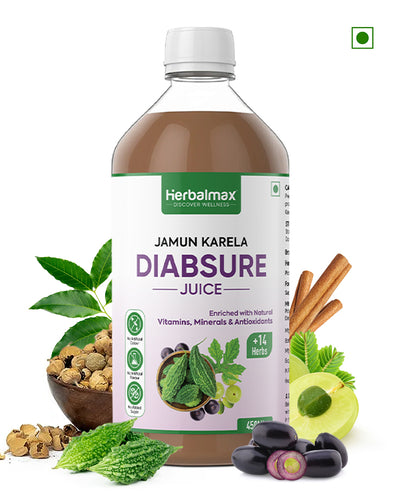 Diabsure Juice - Natural Sugar management Formula with Karela, Jamun, and More - 450 ml