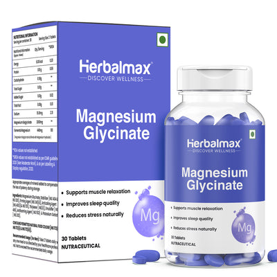 Magnesium Glycinate Tablets – Support Sleep, Calm & Muscle Relaxation (30 Tablets)
