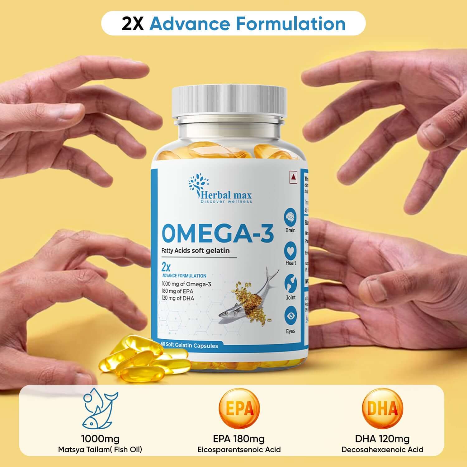 herbalmax omega 3 fish oil capsules