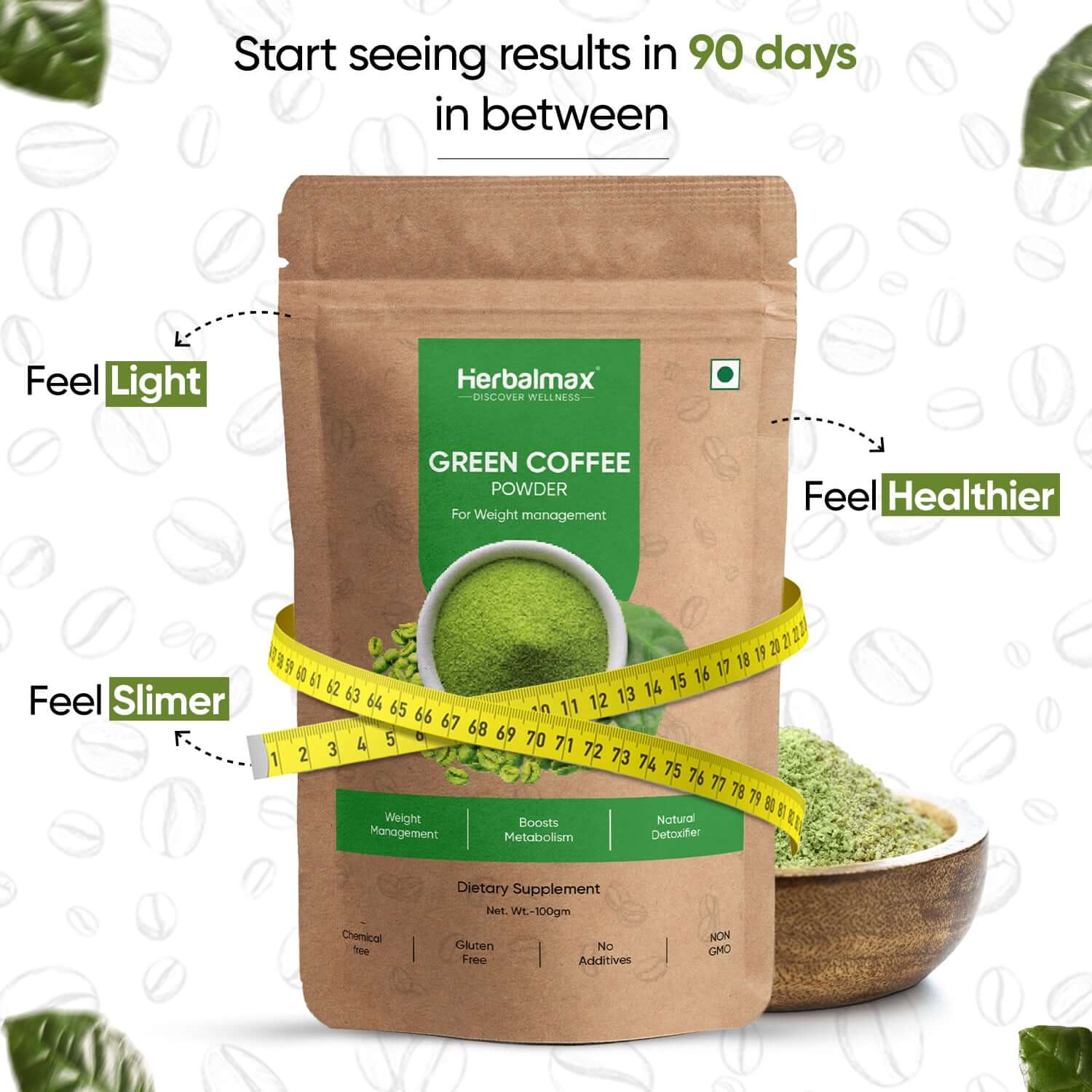 Organic Green Coffee Beans Powder