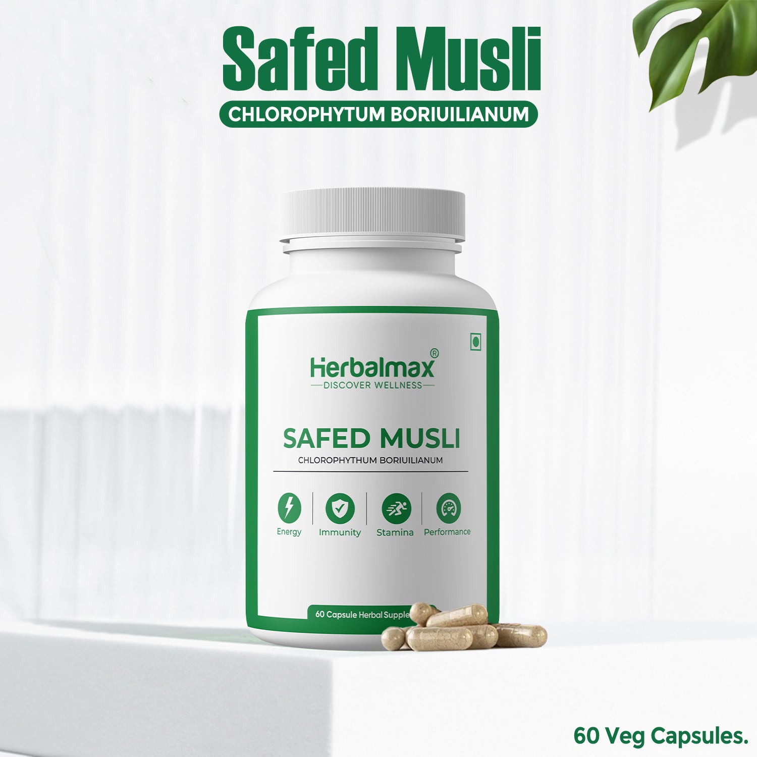 Premium Safed Musli Capsules (800mg)