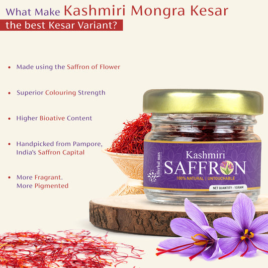 Kashmiri Saffron 100% Natural Premium Grade Handpicked from Pampore Kashmir